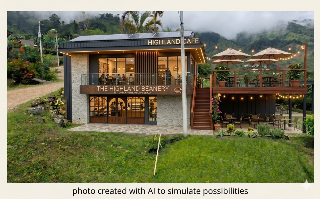 MODERN COUNTRY HOUSE WITH GUEST COTTAGE AMIDST A COFFEE PLANTATION